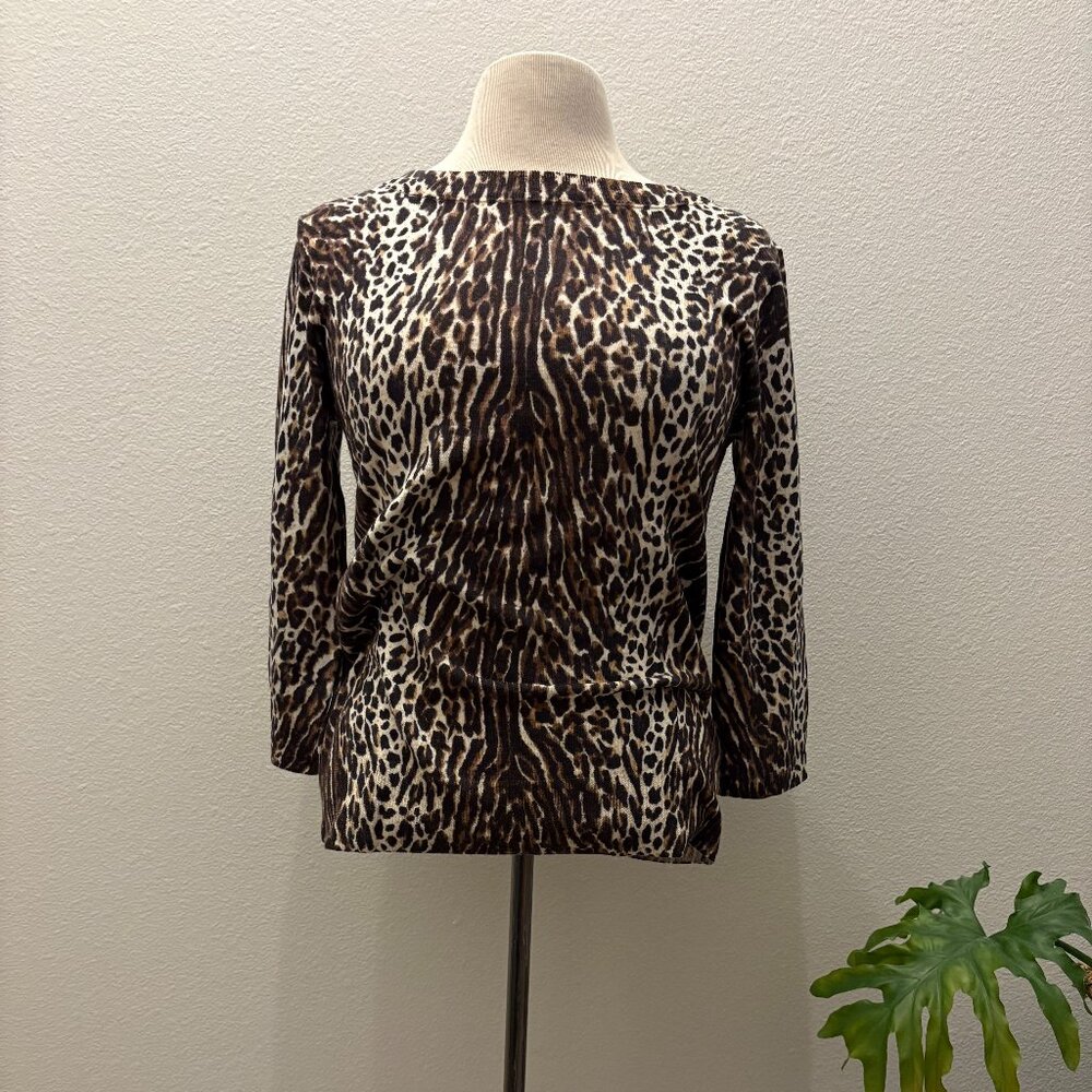 JCrew Leopard Sweater 3/4 Sleeve